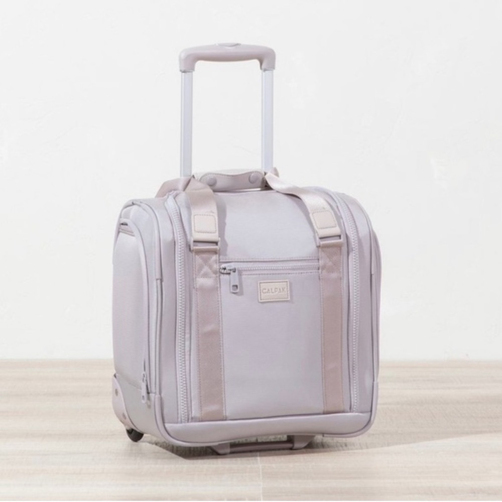 Calpak Soft Gray Rolling Travel Bag